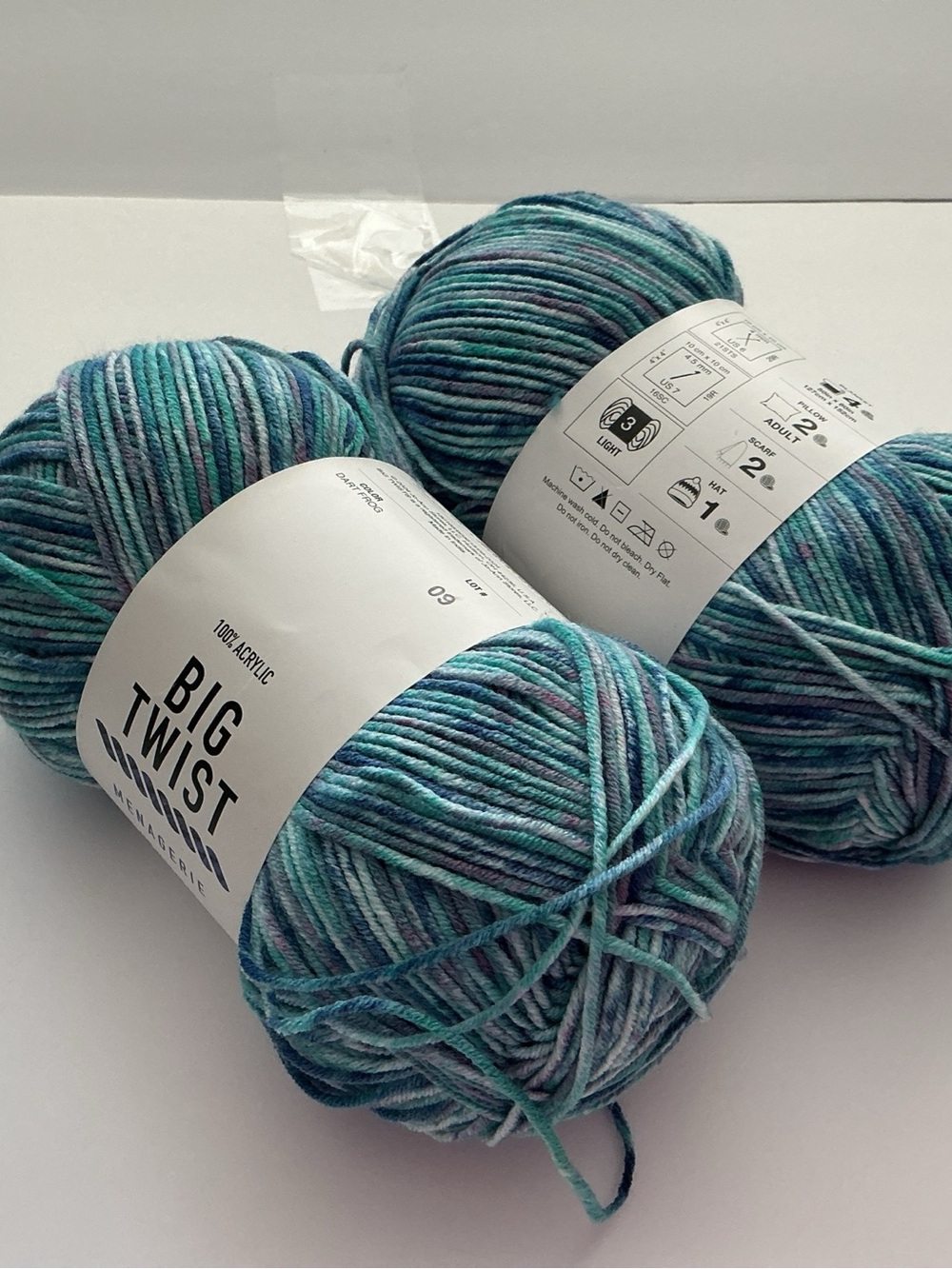Big Twist Menagerie Ombre Yarn - Teal Mix Discontinued 2 Skeins Weight 3